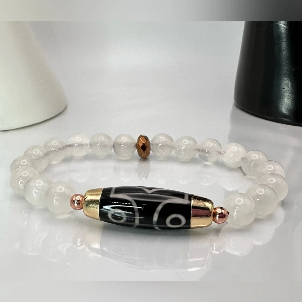 SOUL PURIFIER SELENITE NATURAL STONES BRACELET size 7” - Picture 4 of 10